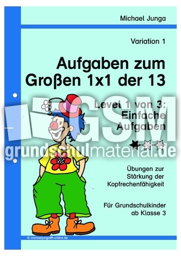 Aufgaben 1x1 der 13 - Level 1 - Variation 1 d.pdf